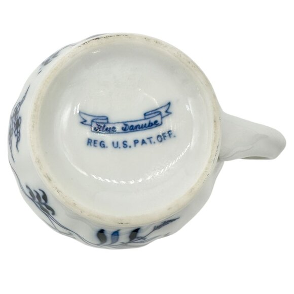 Blue Danube Porcelain Creamer White Blue Floral Motif Pitcher Elegant Design EUC - Picture 6 of 7